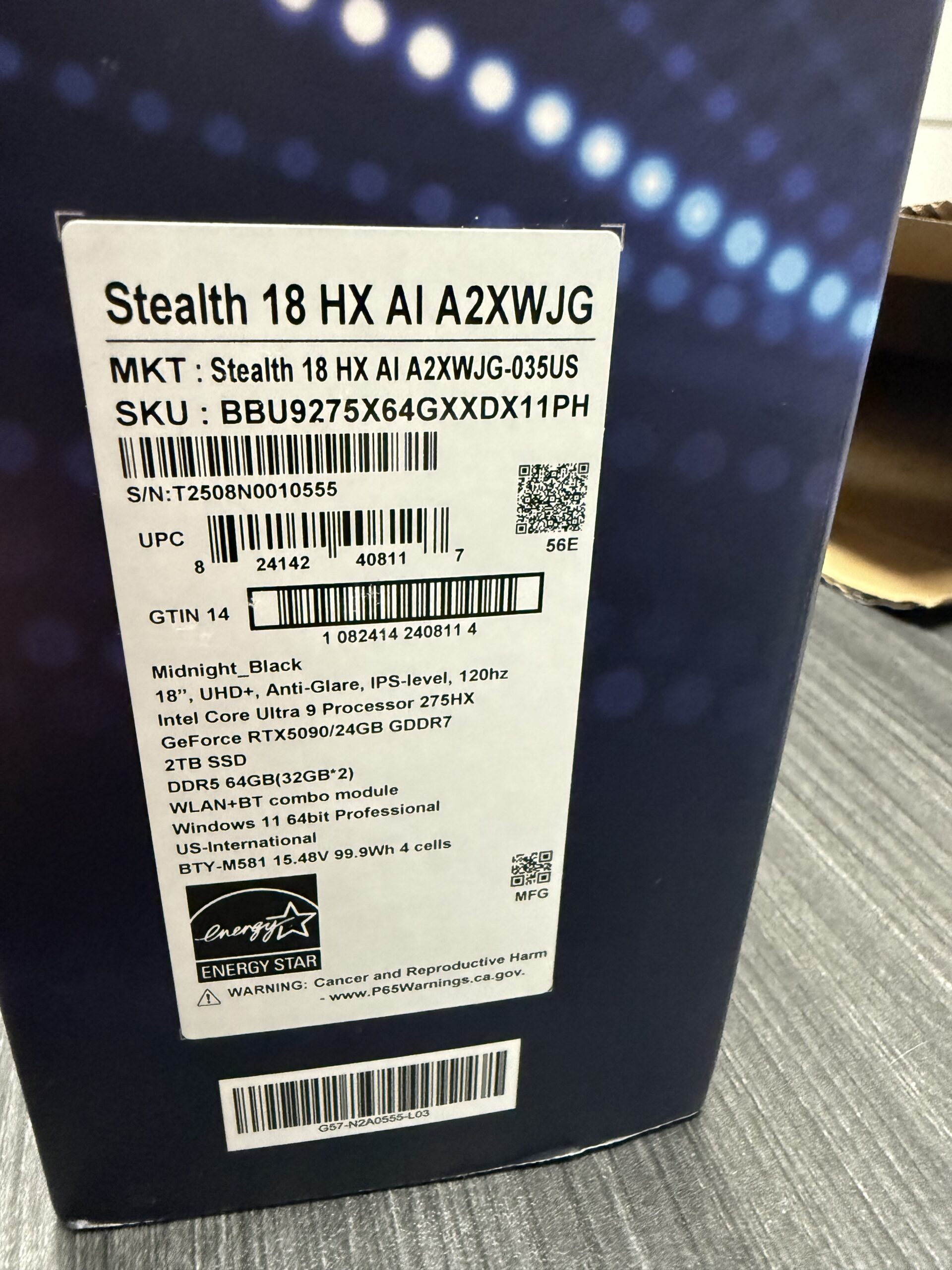 MSI STEALTH 18 ULTRA 9 RTX 5090 24GB - Image 13